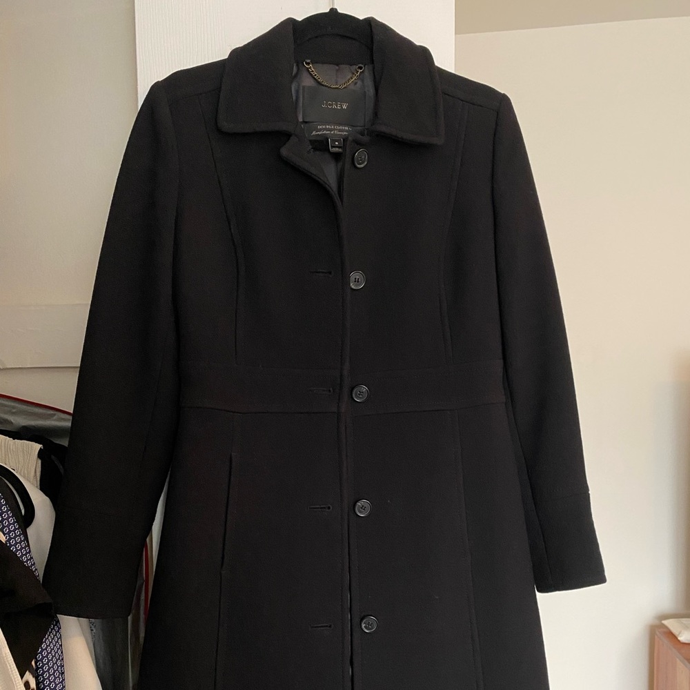 Size 0 JCrew Black Wool Coat